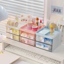 5pcs Set Mini Office Desk Organizer Boxes With Drawers, Storage Boxes For Cosmetics, Business Cards, Pens, Pencils, Phones, Stationeries