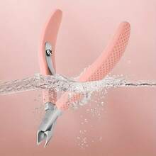 1pc Stainless Steel Nail Clipper With Non-Slip Handle, Nail Salon Manicure & Pedicure Tool Set Contains Trimmer And Grooming Instruments - Pink - View 4