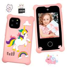 2.8英寸高清屏幕儿童智能学习手机，双摄像头，内置教育游戏和MP3播放器，是3-12岁儿童的理想圣诞节/生日礼物，非常适合户外玩耍 - 彩色 - 查看 2