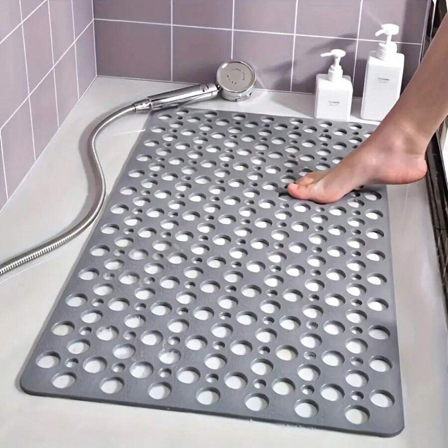 1pc Bathroom Mat With Suction Cup, Shower Blanket, Shower Mat With Circular Hole Design, Bathroom Massage Ring, Quick Drainage, Suitable For Shower Rooms, Bathroom Decor,Hotel Bathrooms, Toilets, Bathtubs, Bathroom Accessories,Halloween Gifts