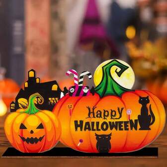 Décorations de table pour Halloween, capsule citrouille, bonbons et château. Convient pour les décorations de fête d'Halloween et les décorations de table pour les fêtes de vacances