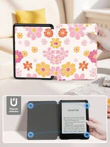 One Piece Kindle Case With Floral Pattern, Fits Kindle Paperwhite (12th Gen) Version 2024, Kindle (11th Gen) Version 2021, Kindle (11th Gen) Version 2022, Kindle (10th Gen) Version 2019, Supports Auto Wake/Sleep, Drop-Proof On All Four Corners, Convenient And Lightweight, Cute Gifts
