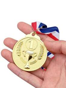 1pc Gold/Silver/Bronze Metallic Medal With Neck Strap, Suitable For Sports Events, School Activities And Corporate Awards (Excluding Gift Box) - Multicolor - View 4