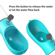Pet Feeding Cup, Leak Proof Portable Pet Water Bottles For Dogs, Puppy Water Dispenser With Drinking Feeder For Travel - Màu xanh lam - Xem 5