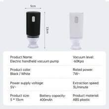 [Portable Vacuum] Handheld Household Vacuum Machine, 5.1*2in Vacuum Sealer,Vacuum Sealer Machine,Mini Vacuum,Sealing Machine,Vacuum Storage Bags,Electric Vacuum Pump Reusable Vacuum Bag 4pcs (22 * 21cm) + 1pc (26 * 34cm), USB Vacuum Machine