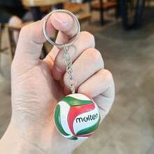 1pc Casual Street Style PVC Volleyball Keychain, Business Volleyball Gift, Beach Ball Sports Gift For Men And Women Car Accessories Cute Goth Y2k