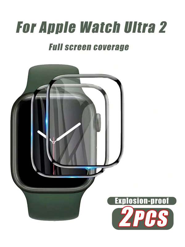 2pcs Waterproof Screen Protector Compatible With Apple Watch Gift For Birthday, Family, Friends Watch Screen Protector, Watch Cover, Watch Accessories