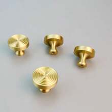 5 件/套金色单孔橱柜把手、抽屉旋钮、圆形小把手适用于橱柜、抽屉、衣柜、梳妆台、家具 - 配有螺丝 - 金色 - 查看 6