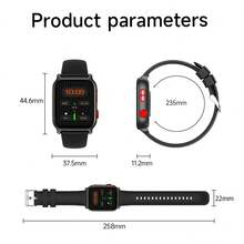 ESFOE 1.83 英寸智能男士手表，LED 功能，带睡眠监测、高清通话、多运动模式、来电提醒和拒接功能、100 种运动模式健身追踪器、语音助手、商务风格、送礼、男女情侣 - 黑色 - 查看 9