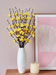 1/3/6Piece/Set Of Lifelike Plum Blossom Artificial Flowers - Long Stem Silk Branches For Diy Arrangements, Centerpieces & Home Decor - Perfect For Weddings, Engagements & Indoor/Outdoor Celebrations Bouquet Accessories Flower Vases Home Decor