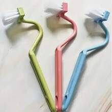 1pc V-Shaped Toilet Brush: V-Shaped Toilet Brush, Small Toilet Brush, No-Dead-Angle Cleaning Brush, Household Bathroom Toilet Cleaning Tool, Rotatable Toilet Bend, Wall-Mounted (Random Color)