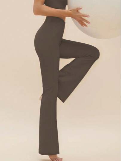 Damen formende Stoffhose mit hoher Taille und schlankem, weitem Bein, minimalistische Stil Leggings geeignet für den täglichen Gebrauch, alle Jahreszeiten