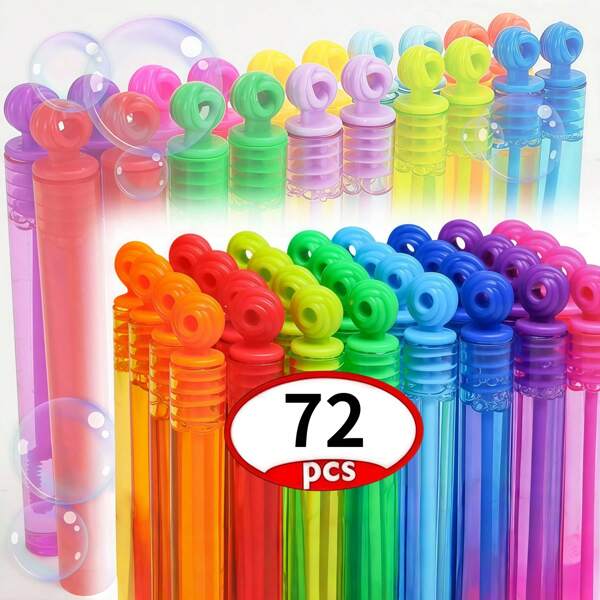 24/48/72pcs Mini Bubble Wands (Empty Tube, No Bubble Solution), Suitable For Parties, Weddings, Outdoor/Indoor Events, Bubble Parties, Wedding Favors, Summer Outdoor Gifts