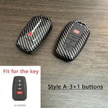 1pc ABS Carbon Fiber Style Car Key Case Cover For CHR Altis For Corolla For Camry For Avalon - Carbon Fiber Color - View 4