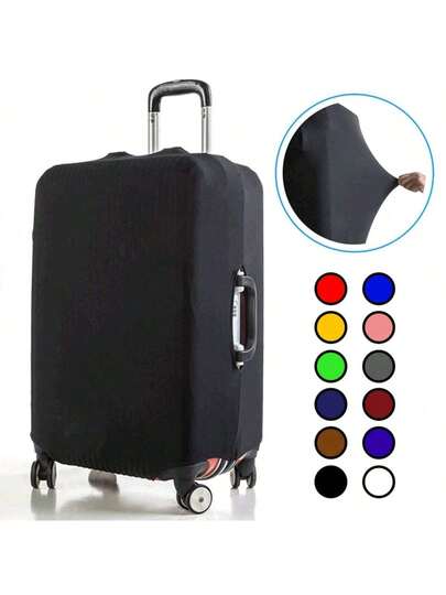 Black Stretch Luggage Protection Dust Cover, Travel Luggage Cover,Trolley Case Protective Cover, Solid Color Elastic Suitcase Cover, Travel Accessories
