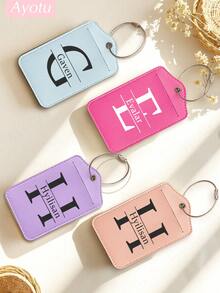 Ayotu Customized Luggage Tags With Letter Names, Travel Cruise Suitcase Label Nameplates, Backpack, Handbag And Schoolbag Nameplate Identifiers, Personalized Card Holders, Travel ID Tags For Business ID Card Holders, Essential For Group Outings, Events, Company Reunion Trips, Business Leisure Customization, Bag Accessories, Birthday Keychains/Keychain Decorations, Treasures Suitable For Travel And Outings - Multicolor - View 5