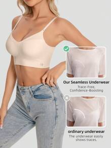 Sujetador sin costuras, sin espalda y sin tirantes para mujer - Taza delgada y transpirable, tirantes ajustables y convertibles, soporte ligero (ideal para talla A/B) - Boda, vestido formal, camiseta interior, ropa de verano, lencería nupcial