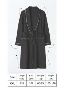 Hochwertige neue Herren Bademantel, langärmelig, leicht, atmungsaktiv, weich und bequem, geeignet für Frühling, Sommer, Herbst