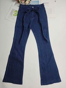 Jeans mit elastischem Bund und weitem Bein, lässig für Herbst/Winter