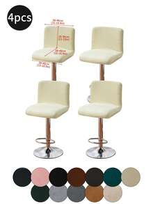 1pc/4pcs/6pcs Silver Fox Plush Low Back, Solid Color Elastic Full Wrap Low Back Chair Cover, Soft & Skin-Friendly Anti-Dirty Low Back Chair Slipcover, Suitable For Dining Room, Study, And Other Chair Decoration, Room Decor - Multicolor - View 38