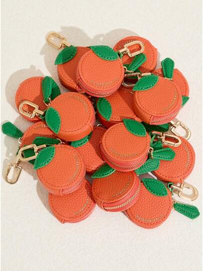 Mini Coin Purse Fruit Orange Charm Compatible With Airtag Gift For Girl Women For Women Wallet Mini Wallet Purse Wallet Coin Wallet Wallet