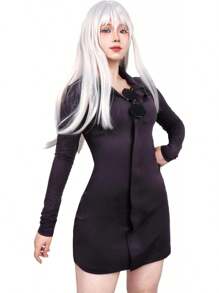 DAZCOS Anime 2 Piece JJK Cosplay Female Costume Women US Size Party Dress With Glasses