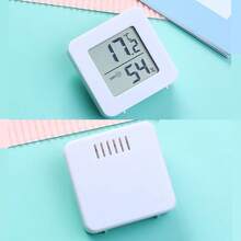 1/2pcs Mini Digital Thermometer Hygrometer, High Precision Indoor Room Temperature Humidity Meter, Wall-Mounted Fridge Thermometer, Home Essentials - White - View 9