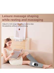 Masajeador de presión de aire para pantorrilla, dispositivo de masaje con calefacción, masajeador de rodilla con calefacción, diseñado para relajación muscular y circulación, adecuado para hombres, mujeres y personas mayores, blanco, negro