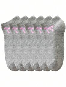 20 Pairs Solid Color Bowknot Breathable Ankle Socks - Multicolor - View 8