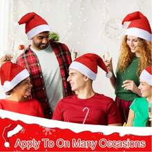Set de 10 gorros de Papá Noel rojos, adecuados para hombres, mujeres y niños, como favor de fiesta de Navidad, decoración navideña y regalo de Navidad