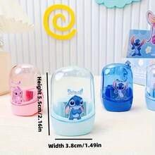 1 pièce, Taille-crayon Disney Stitch - Design de personnage mignon, matériau en plastique durable, 3 couleurs au choix (bleu/rose/transparent) - cadeau d'anniversaire préféré pour les écoles, les bureaux et les fans de Disney