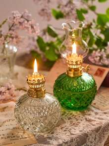 1 szt. Szklana lampa naftowa Rustykalna duża zabytkowa szklana lampa naftowa Antyczne lampy naftowe do użytku w pomieszczeniach Oświetlenie awaryjne Komora lampy przeciwhuraganowej (nie zawiera płynu)