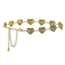 Silver & Gold Hollow Boho Style Chain Belt, Adjustable Fashion Metal Inlay Waist Belt For Women, Party Summer, School Fall, Autumn, Halloween