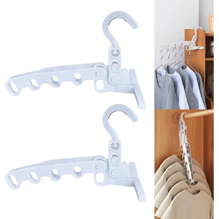 Faltbarer Reise-Kleiderbügel für kompakte Garderobe-Organisation in Hotels, Büros und Zuhause - Multifunktionaler Reise-Kleiderständer mit leichtem, stabilem Rahmen, platzsparender Aufhänge-Organizer für reisefreundige Outfits, Wäscheraum-Utility, ideal für Übernachtungen, Geschäftsreisen, Wochenendtrips, tägliche Reisen, Urlaubspackung, einfacher Aufbau und Ordnungsverbesserung im Kleiderschrank täglich - Verschiedenfarbig - Übersicht 1