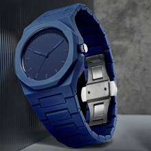 TOMI TOMI Dry Battery Watch Box Classic Men's Watch With Plastic Particle Strap, Business-Style Matte Oil Quartz Watch, Fashion Men's Watch Set Suitable For Everyday Life & Holiday Gifts