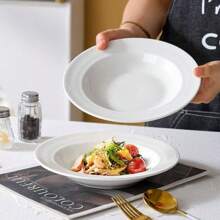 1 pieza/2 piezas Plato de postre cerámico de 8.7", Plato cerámico con forma de anillo anual para aperitivos/ensalada, se puede usar para aperitivos, frutas, pasteles, merienda, plato cerámico de regalo