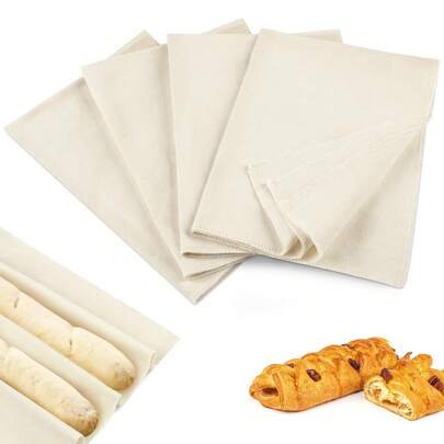 4PCS Tea Towels For Baking Sourdough, 14x18.8 Inch Reusable Thick Bread Towels For Proofing, Bread Cloth For Baguettes, Pastry, Loaves