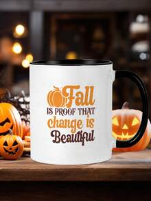 1 Peça Caneca de Halloween Fofa e Cartoon, Caneca de Café com Tema Engraçado de Abóbora, Fantasma e Bruxa, Presente de Feriado para Casa e Escritório, Copo de Água