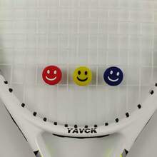 10 件装网球拍减震器硅胶减震块，笑脸设计，适合网球、羽毛球、四季 - 彩色 - 查看 7