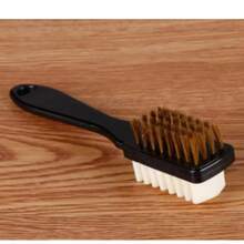 2-Sided Cleaning Brush Rubber Eraser Set Fit For Suede Nubuck Shoes Stain Dust Shoes Brush Steel Plastic Rubber Boot Cleaner - 黑色 - 查看 1