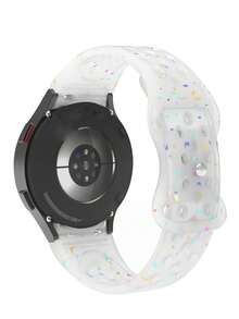 硅胶表带兼容三星 Galaxy Watch 7 FE/6/5/4 40mm/44mm、三星 Watch 5 Pro 45/44mm、三星 Watch 6 43/40/44mm、三星 Watch 4 Classic 46/40/44mm - 透明彩色表带，20mm/22mm，适合户外运动、瑜伽、健身，防水防汗，易于安装和拆卸，适用于智能手表和智能手表 - 彩色 - 查看 3