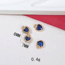 1 pieza/4 piezas/6 piezas Colgante con borde en forma de corazón y circonita, Colgante con dije colorido para pulsera DIY, collar, decoración de joyería