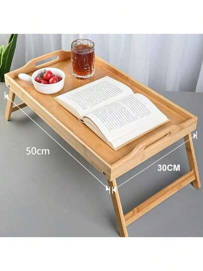 1pc Foldable Bamboo Bed Tray, Versatile Breakfast/Laptop/Serving Tray, Suitable For Picnic, Camping, Nursing, Great Gift For Father's Day, Mother's Day