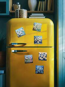 1/6 件丙烯画世界名画系列磁贴，创意个性油画冰箱贴，适用于厨房、办公室、家居装饰、学校用品、返校