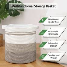 Extra Large Collapsible Woven Laundry Basket With Handles, For Storing Clothes, Blankets, Toys - Multicolor - View 3