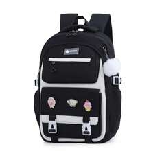 Multineos Comercial Large Capacity School Backpack For Female Student Waterproof Nylon - Black - View 2