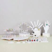 Acrylic Ring Display Stand, Multi-Type Ceramic White Jewelry Organizer Holder For Rings, Tabletop Display - Multicolor - View 2