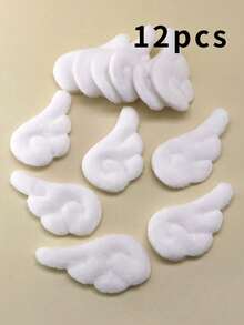 12个白色毛绒天使翅膀DIY发饰，适用于装饰衣服、包包、鞋子、拖鞋、手套、手机壳等，包括发夹、爪夹、发卡、发夹、发卡、学生用品、粉色发夹、冬季可爱配饰、少女风配饰、情人节配饰、头部配饰、发卡 - 白色 - 查看 11