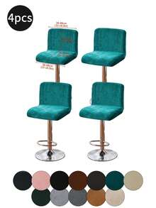 1pc/4pcs/6pcs Silver Fox Plush Low Back, Solid Color Elastic Full Wrap Low Back Chair Cover, Soft & Skin-Friendly Anti-Dirty Low Back Chair Slipcover, Suitable For Dining Room, Study, And Other Chair Decoration, Room Decor - Multicolor - View 29