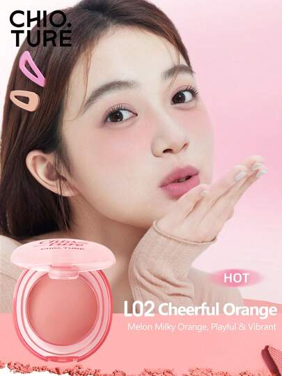 CHIOTURE 慕斯腮红，空气感柔焦腮红，无瑕无妆容光泽，持久清新妆容，平价彩妆，适合初学者和学生